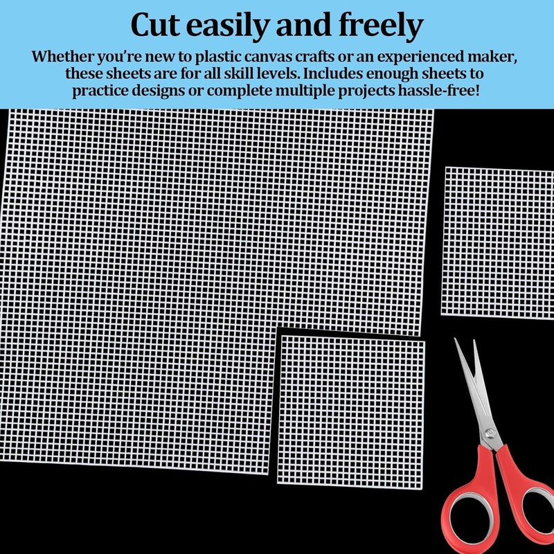 smrtcol Plastic Canvas Sheets 13.4” x 10.4” Per Sheet, 2.5mm Mesh (About with 7 Holes per inch) Easy-to-Cut Needlepoint Canvas for Cross Stitch, Embroidery, DIY Crafts & Aquarium Dividers (4 Piece) - Image 3